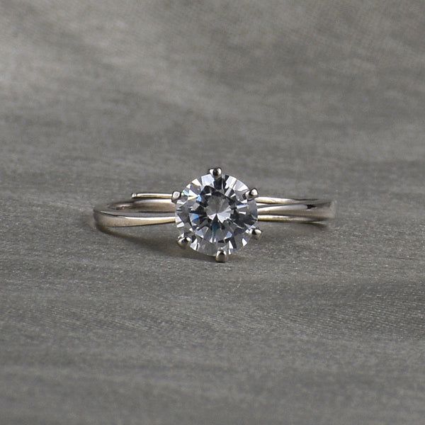 Silver Zircon Classic Vintage Ring