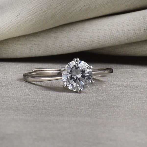 Silver Zircon Classic Vintage Ring