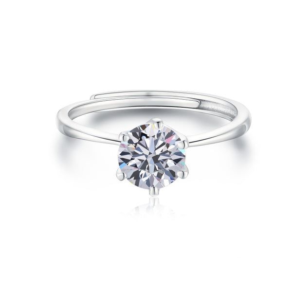 Silver Zircon Classic Vintage Ring