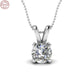 Silver Pendant Geometric Zircon Pendant with Chain