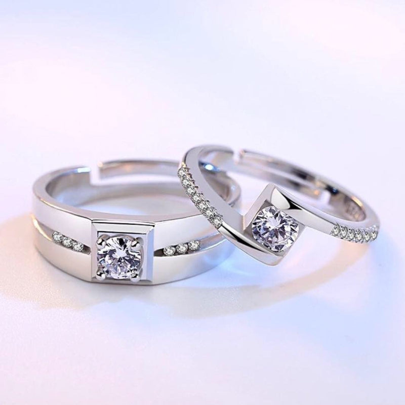 Silver Couple Rings  - Adjustable.