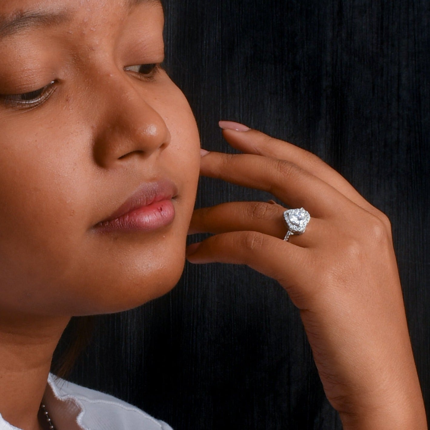 Silver Zircon Heart's Desire Ring