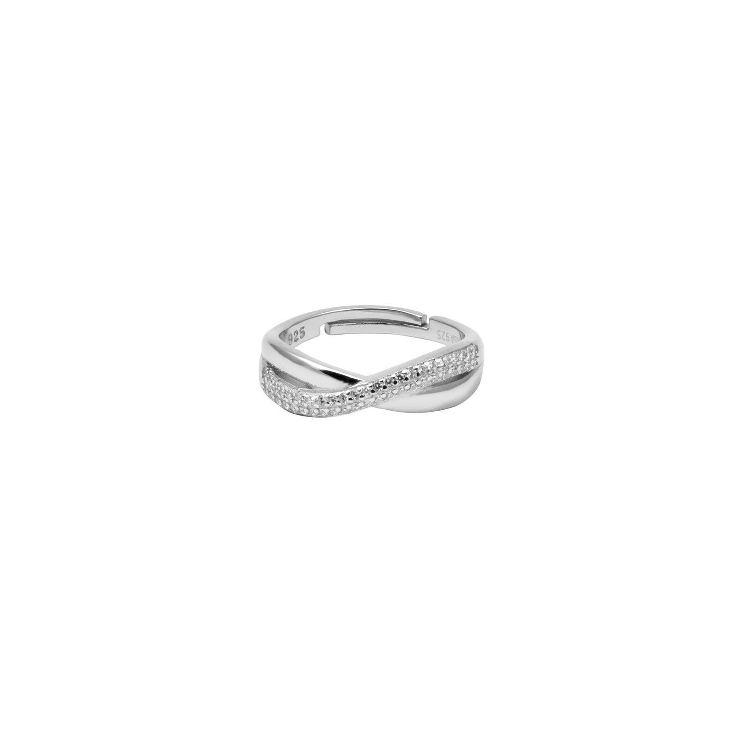 Silver Infinity Band Ring - ADJUSTABLE