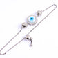 Evil Eye Bracelet Silver - Adjustable Drawstring Bracelet