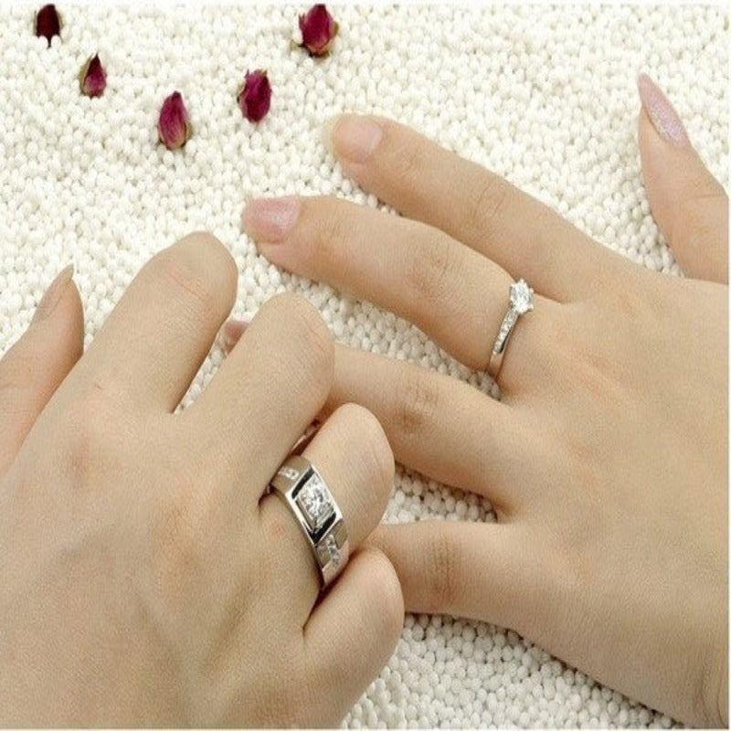 Graceful Gradients Joinable Adjustable 925 Sterling Silver Couple Rings