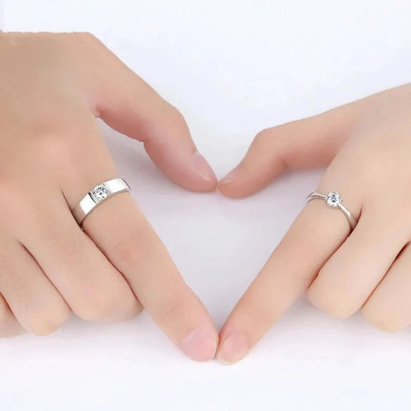 Silver LOVE Couple Rings 