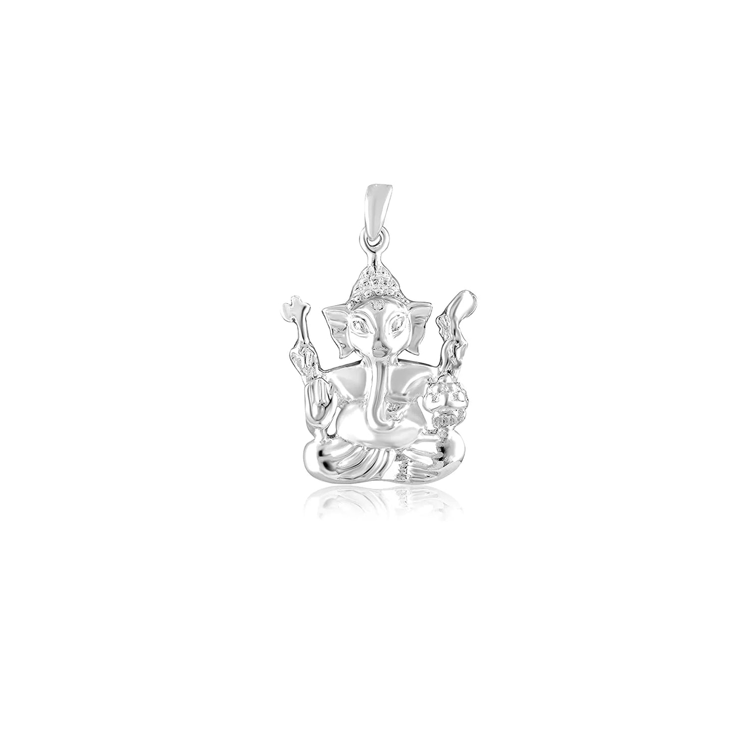 Silver Ganesh ji Pendant with Chain - Unisex