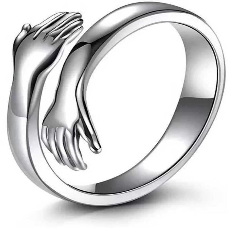 Men & Boys SILVER LOVE HUG RING Gift For him. – ZaveriX Silver