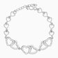 Silver Interlocked Heart Duo Bracelet - Adjustable