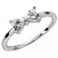 Heart Clear Cubic Zirconia Bow Tie Ring Sterling-Silver