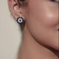Blue & White Stone Evil Eye Silver Stud Earrings