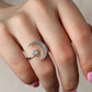 Crescent Moon & Star Silver Ring Silver - Adjustable