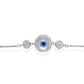 Evil Eye Bracelet Silver - Adjustable Drawstring Bracelet