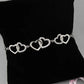 Silver Interlocked Heart Duo Bracelet - Adjustable